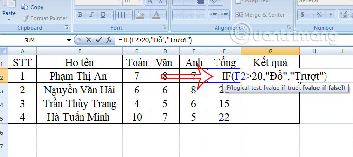 Hàm IF trong Excel: Cách dùng& ví dụ cụ thể