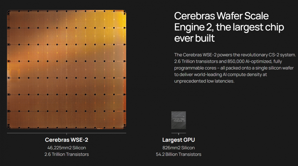 WSE2 so với GPU lớn nhất.