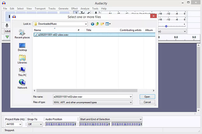 Chọn file WAV bạn muốn chuyển đổi
