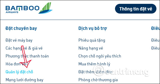 Kiểm tra vé Bamboo Airways