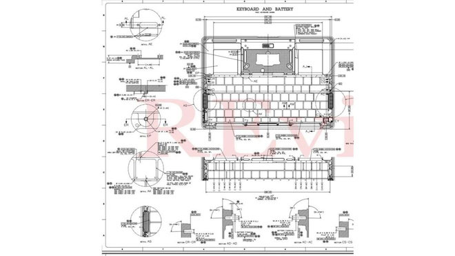 Bản vẽ kỹ thuật của MacBook Air và MacBook Pro được nhóm hacker tiết lộ. Ảnh: 9to5mac.