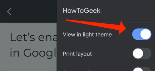 Bật “View in Light Theme”