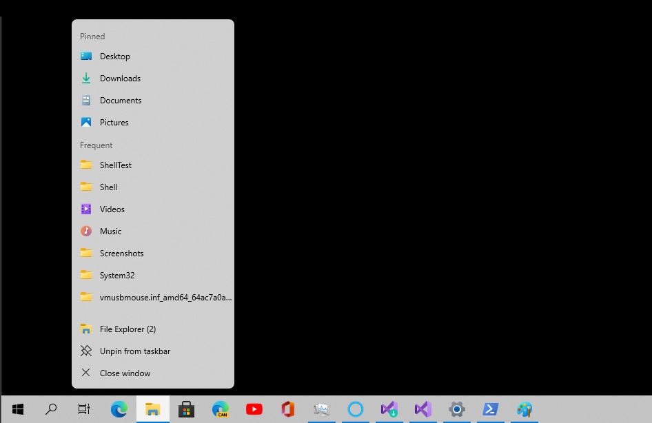Rò rỉ hình ảnh menu taskbar trên Windows 10 trong các bản preview