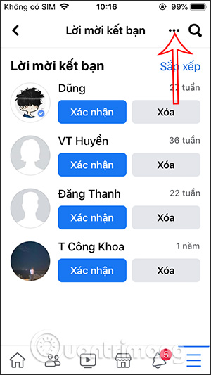 Tùy chọn lời mời
