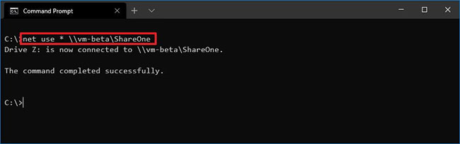 Ánh xạ thư mục ShareOne vào máy tính