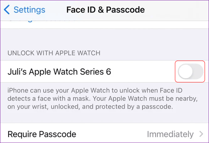 Cho phép Apple Watch mở khóa iPhone