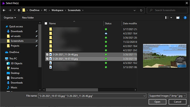 Chọn tất cả hình ảnh JPG bạn muốn nén hoặc giảm dung lượng file