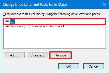 Nhấp vào nút Remove
