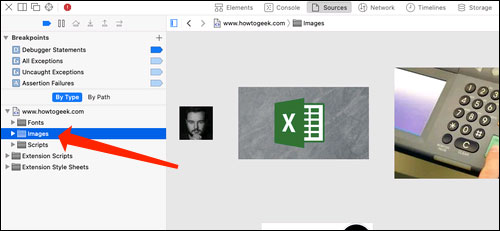 Click on the “Images” folder