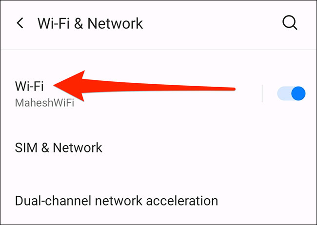 Nhấn vào “Wi-Fi"