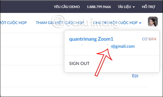 Truy cập thông tin tài khoản