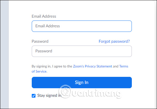 Log in to your Zoom account