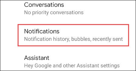 Chọn mục “Notifications”