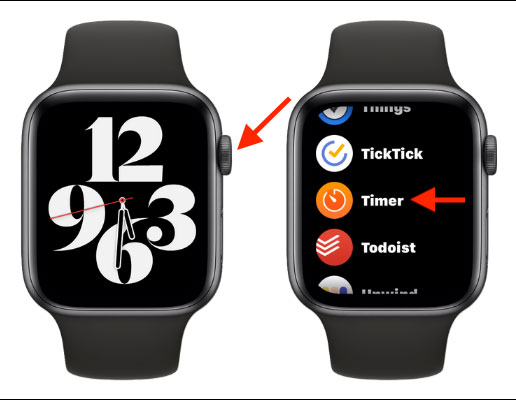Mở ứng dụng Timer