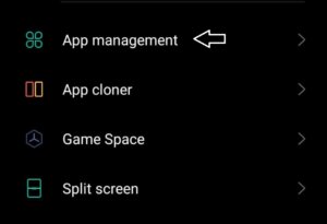 Đi tới Manage apps hoặc App management