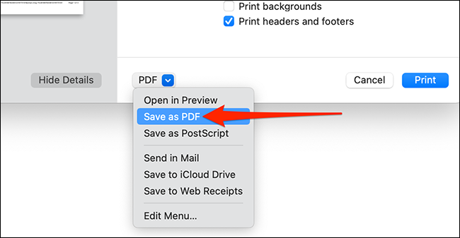 Chọn “Save as PDF"