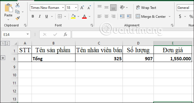 Cách sử dụng tính năng Outline trong Excel - Ảnh minh hoạ 5