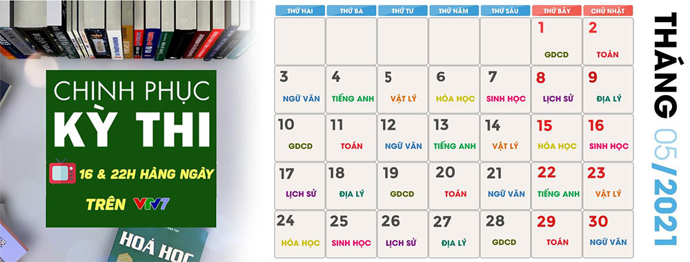 Lịch tháng 5 Chinh phục kỳ thi