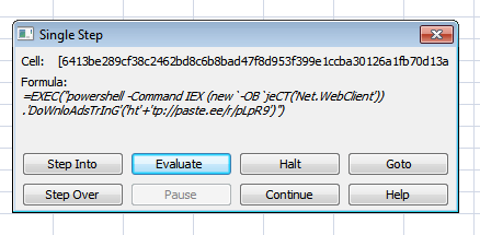 Tệp .XLS đính kèm chứa công thức Excel độc hại.