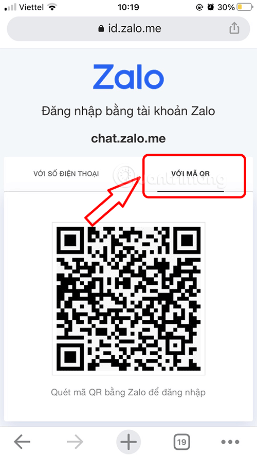 Giao diện Zalo nền web