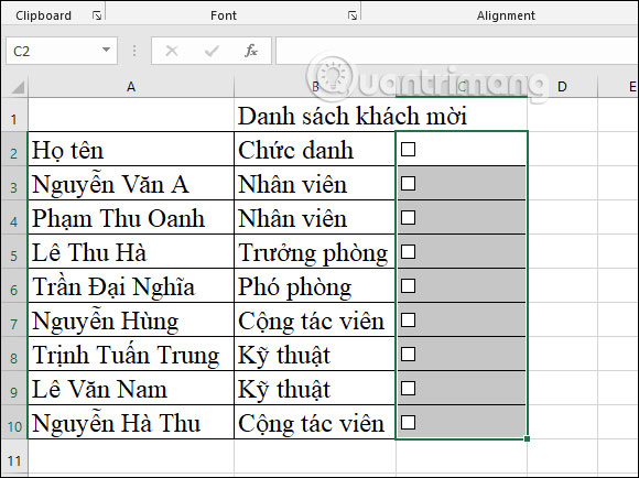 Cách chèn checkbox trong Excel - Ảnh minh hoạ 9