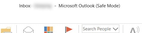 Microsoft Outlook đã chạy ở chế độ Safe Mode.