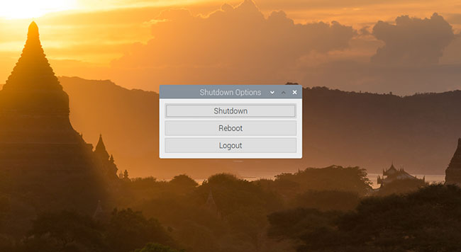 Tắt từ GUI desktop