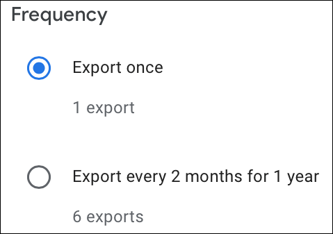 Choose data output frequency