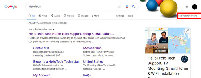 SafeSearch đã được bật