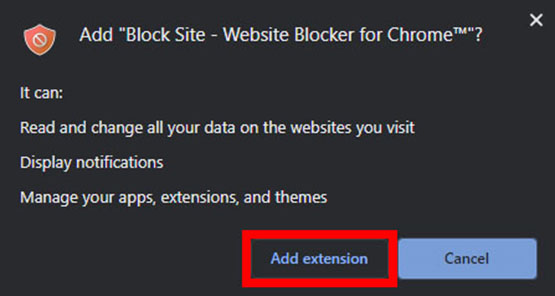 Nhấp vào Add Extension