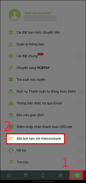 Cách đặt lịch hẹn giao dịch Vietcombank online