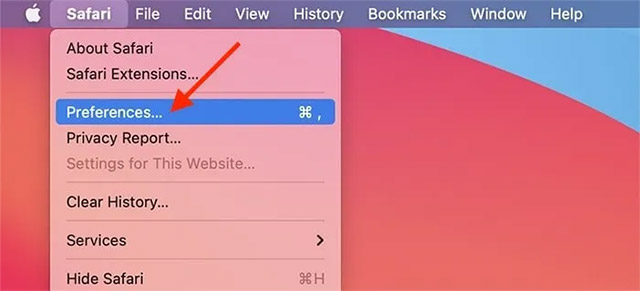Chọn “Preferences”