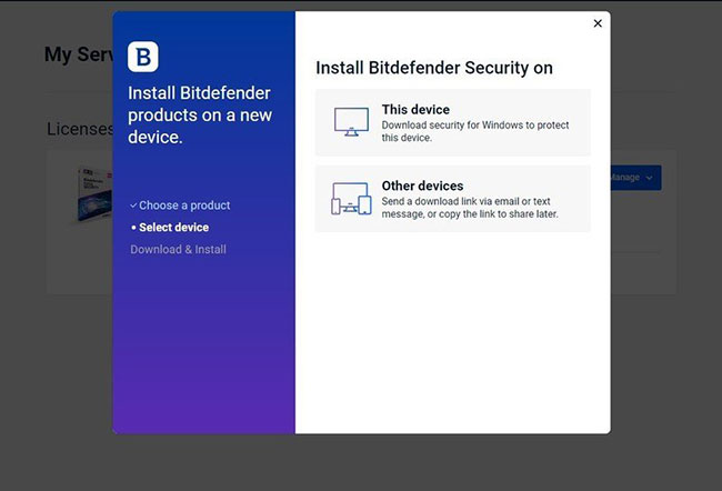 Cài đặt Bitdefender trên PC bạn hiện đang sử dụng