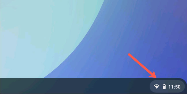 Nhấp vào khu vực trạng thái ở góc dưới cùng