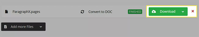 Nhấp vào Download để lấy file đã được chuyển đổi