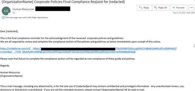 Email lừa đảo có hành vi đính kèm URL Microsoft SharePoint