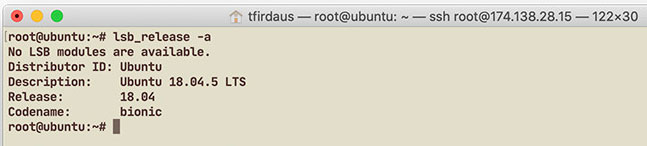 Phiên bản hiện tại là Ubuntu 18.04 LTS