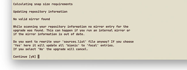 Cập nhật danh sách kho lưu trữ gói lên Ubuntu 20.04