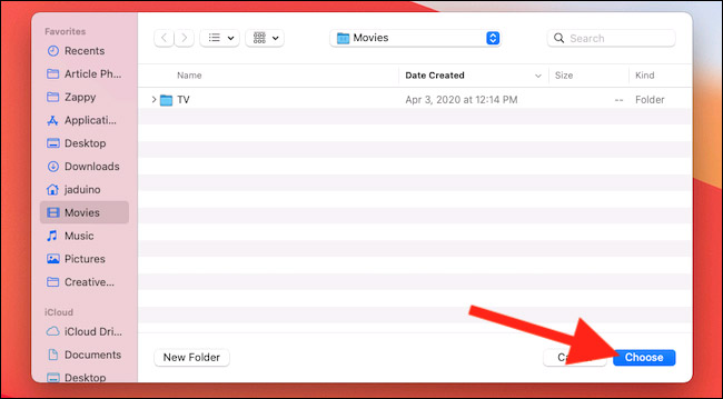 Nhấn vào “Choose”