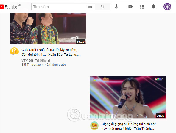 Ẩn thể loại video không chọn