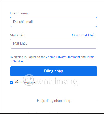 Đăng nhập thông tin