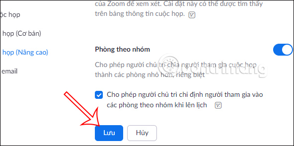 Bật Phòng học theo nhóm 