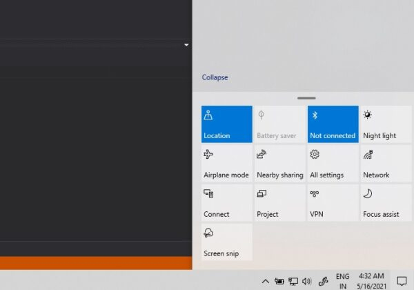 Action Center với các tính năng giao diện người dùng giống Windows 10X trong các bản dựng xem trước của Windows 10.