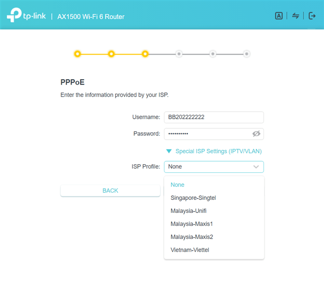 Chọn cấu hình IPS cho PPPoE