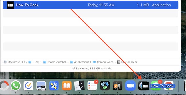 Kéo và thả shortcut vào Dock