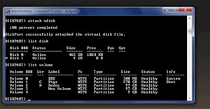 Lệnh attach vdisk trong Windows