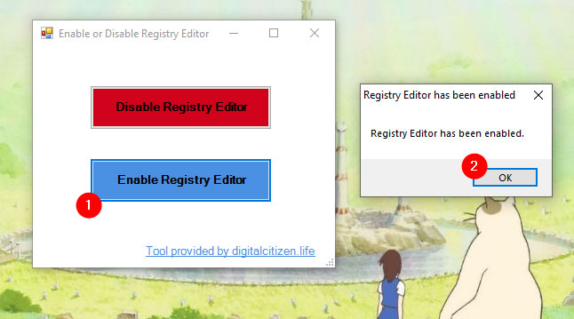 Kích hoạt Registry Editor