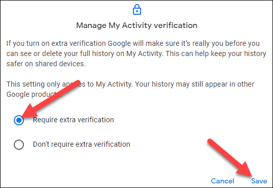 Nhấp vào “Require Extra Verification”
