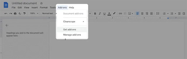 Điều hướng tới “Add-ons -> Get add-ons…”