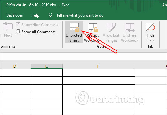 Cách khóa cột trong Excel - Ảnh minh hoạ 8